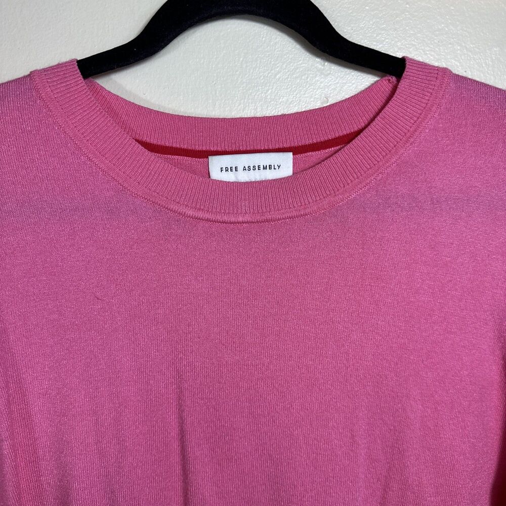 Free Assembly XL Pink Sweater Women’s 16/18 Short Sleeve Viscose Polyamide
